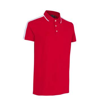 Polo-Shirt, kontrastreich, Marke ID - Rot