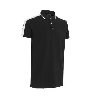 Polo-Shirt, kontrastreich, Marke ID - Schwarz