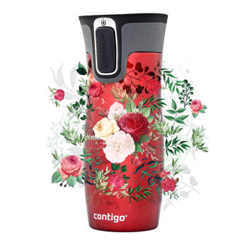 Thermobecher Contigo West Loop 2.0 470 ml rot - Blumen