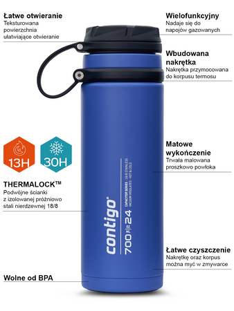 Thermoskanne/Flasche Contigo Fuse 700ml - Blau