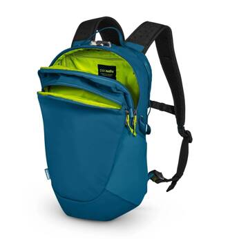 Wasserdichter, diebstahlsicherer Rucksack 18l Pacsafe ECO CX Econyl® - blau.