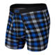 Herren-Schnelltrocknungs-Boxershorts SAXX VIBE Boxer Brief Karo - blau