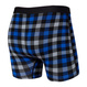 Herren-Schnelltrocknungs-Boxershorts SAXX VIBE Boxer Brief Karo - blau