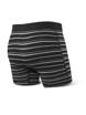 Herren-Schnelltrocknungs-Boxershorts SAXX VIBE Boxer Brief mit grauen Streifen - schwarz.