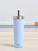 Thermobecher mit strohhalm Luxe Tumbler 720ml mit Gravur - Periwinkle