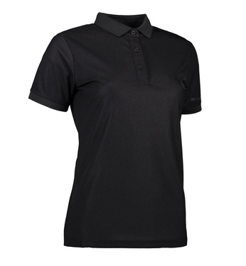Das aktive schwarze Polo t -Shirt von Frauen von ID, schwarz