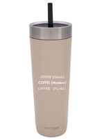 Thermal mug with straw Luxe Tumbler 720 ml with engraving - Brown Sugar