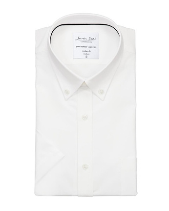 Oxfordshort Sleeve Modern Fit White durch ID, Biały