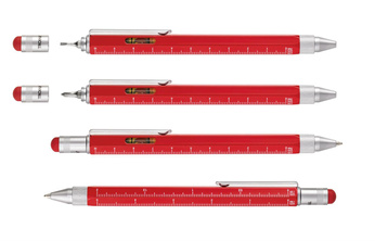 multifunctional pen TROIKA construction - red.