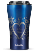 Dr.Bacty Apollo 2.0 thermal coffee mug - 360 ml - Monaco Blue - I love You