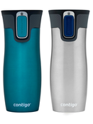 Contigo West Loop 2.0 470ml Thermobecher-Set – Edelstahl + Biscay Bay