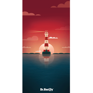 Dr.Bacty 70x140 beidseitig schnell trocknendes Handtuch - Lighthouse