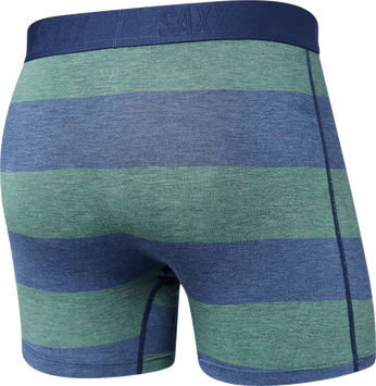 Bokserki męskie szybkoschnące SAXX VIBE Boxer Brief  w pasy - granatowe