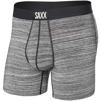 Herren-Boxershorts SAXX ULTRA Boxer Brief mit Streifen - grau