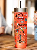 Kubek termiczny ze słomką Contigo Luxe Tumbler 720ml - Summer - Coral