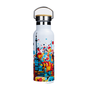 Dr.Bacty Iris steel thermal bottle - white - Colorful City