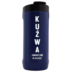 Kubek termiczny na kawę 2w1 Dr.Bacty Notus 360 ml - Kuźwa - granatowy