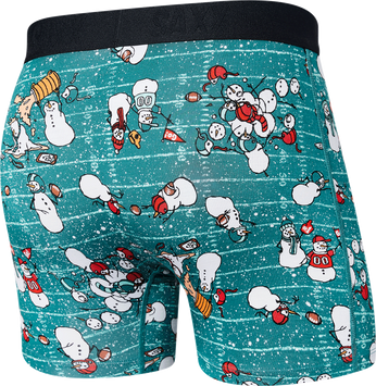 Bokserki męskie szybkoschnące SAXX VIBE Boxer Brief bałwany - zielony