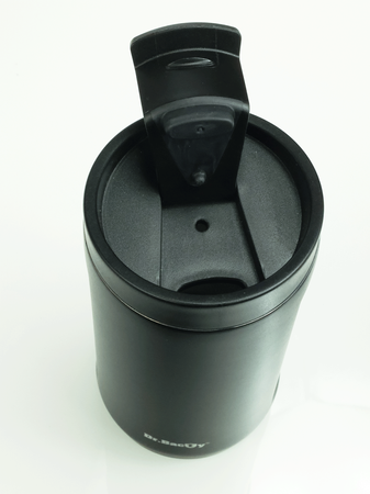 Kaffee Thermalbecher, Dr. Bacty Notus von ihrem Ehemann - schwarz