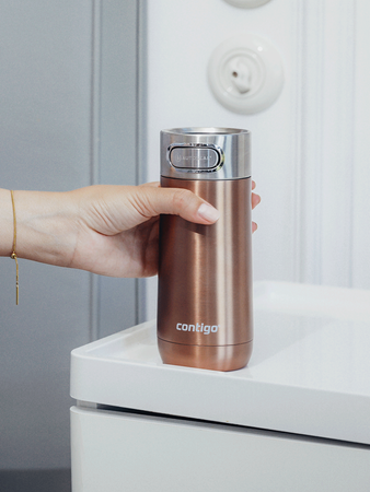 Thermal mug Contigo Luxe Autoseal 360 ml with custom inscription - engraved - White Zinfandel