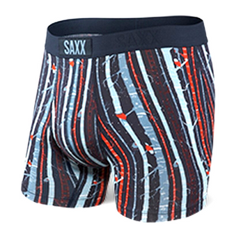 Bokserki męskie wygodne SAXX ULTRA Boxer Brief Fly fantazyjne linie - czarne