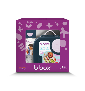 B.Box Zestaw Mini Lunchbox + Butelka tritanowa ze słomką 450ml Indigo Rose