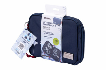 organizer für kabel TROIKA go urban tech pouch 2 - marineblau