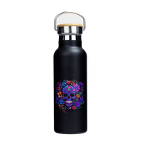 Dr.Bacty Iris Thermoflasche aus Edelstahl - schwarz - Schädel