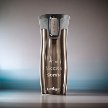 Thermal mug Contigo West Loop 2.0 with custom inscription-engraved - Latte