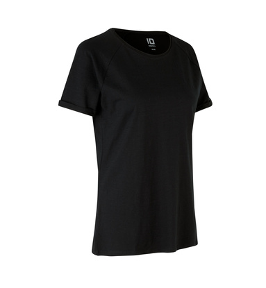 T-Shirt CORE im Slub-Stil, Damen, Marke ID - Schwarz