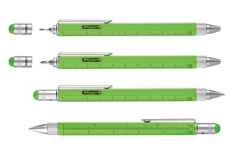 multifunctional ballpoint pen TROIKA construction - green.