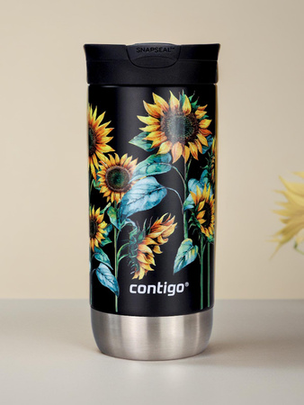 Contigo Huron 2.0 470ml thermal coffee mug - Sunflowers - Black