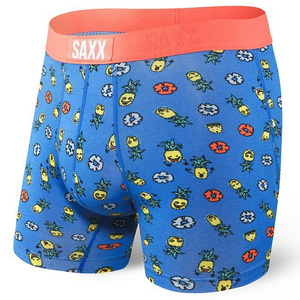 Herren-Schnelltrocknungs-Boxershorts SAXX VIBE Boxer Brief Ananas - Blau.