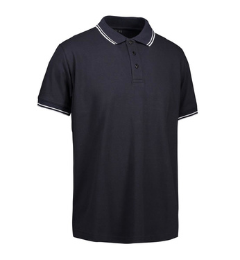Männerpolo Pique Kontrast der ID -Marine, Marineblau