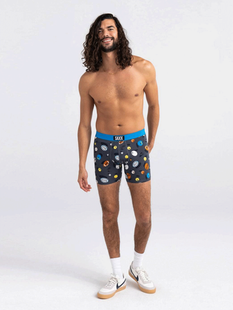 Bokserki męskie szybkoschnące SAXX VIBE Boxer Brief piłki - szare