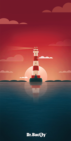 Dr.Bacty 70x140 beidseitig schnell trocknendes Handtuch - Lighthouse