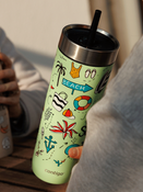 Thermal mug with straw Contigo Luxe Tumbler 720 ml - Summer  - Cucumber