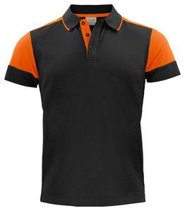 T-Shirt Polo Prime Polo von der Marke Printer - Schwarz - Orange.