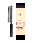 Aka Tori Damaszener-Nakiri-Gemüsemesser 7" mit Gravur - Tokyo Black