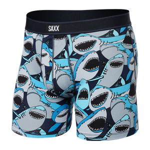 Men's SAXX DAYTRIPPER Boxer Brief Fly Sharks - navy blue.