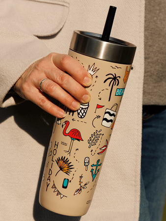 Thermal mug with straw Contigo Luxe Tumbler 720 ml - Summer - Brown Sugar