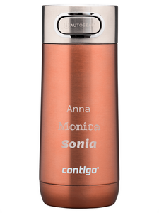 Thermal mug Contigo Luxe Autoseal 360 ml with custom inscription - engraved - White Zinfandel