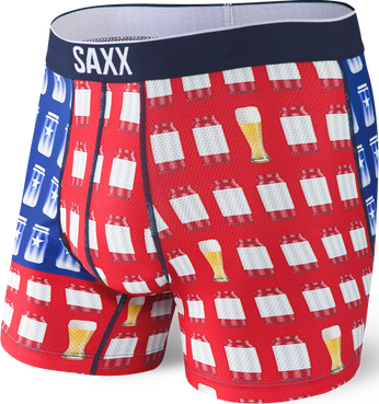 Herren-Sportboxershorts SAXX VOLT Boxer Brief amerikanisches Pilsner - rot