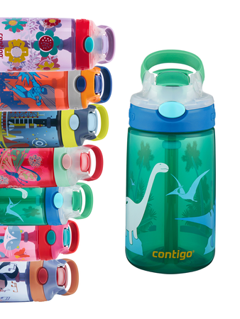 Bidon dla dzieci - Kubek dla dzieci Contigo Gizmo Flip 414ml - Jungle Green Dino