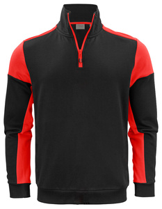 Zweifarbiger Half-Zip-Pullover der Marke Printer - Schwarz-Rot.