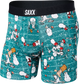 Bokserki męskie szybkoschnące SAXX VIBE Boxer Brief bałwany - zielony