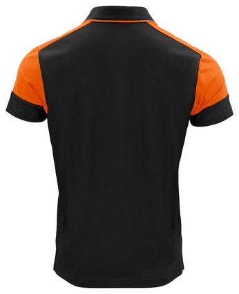 T-Shirt Polo Prime Polo von der Marke Printer - Schwarz - Orange.