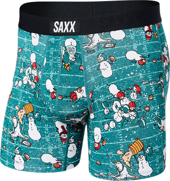 Bokserki męskie szybkoschnące SAXX VIBE Boxer Brief bałwany - zielony