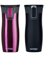 Contigo West Loop 2.0 470ml Thermal Mug Set - Raspberry + Matte Black
