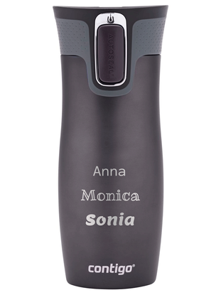 Kubek termiczny z grawerem Contigo West Loop 2.0 470 ml - Grafitowy